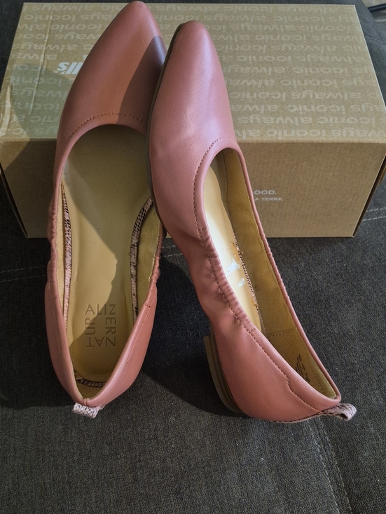 Naturalizer Shoes - Naturalizer Mauve Leather Pointed-Toe Ballet Flats 9